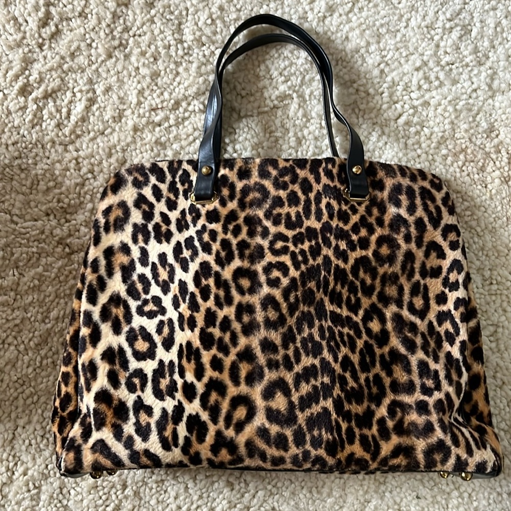 Vintage large Leopard print bag